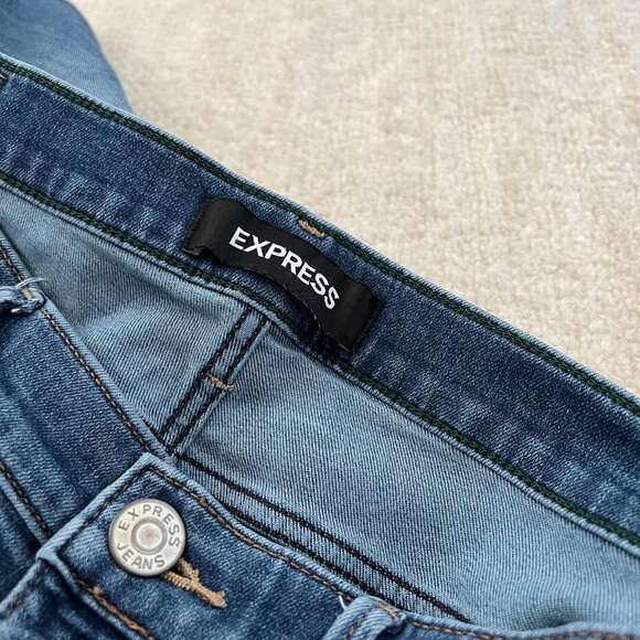 Express Blue Mid Rise Leggings Skinny Jeans 8 - Picture 10 of 11